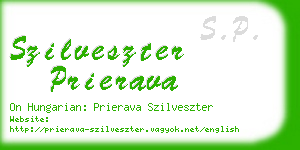 szilveszter prierava business card